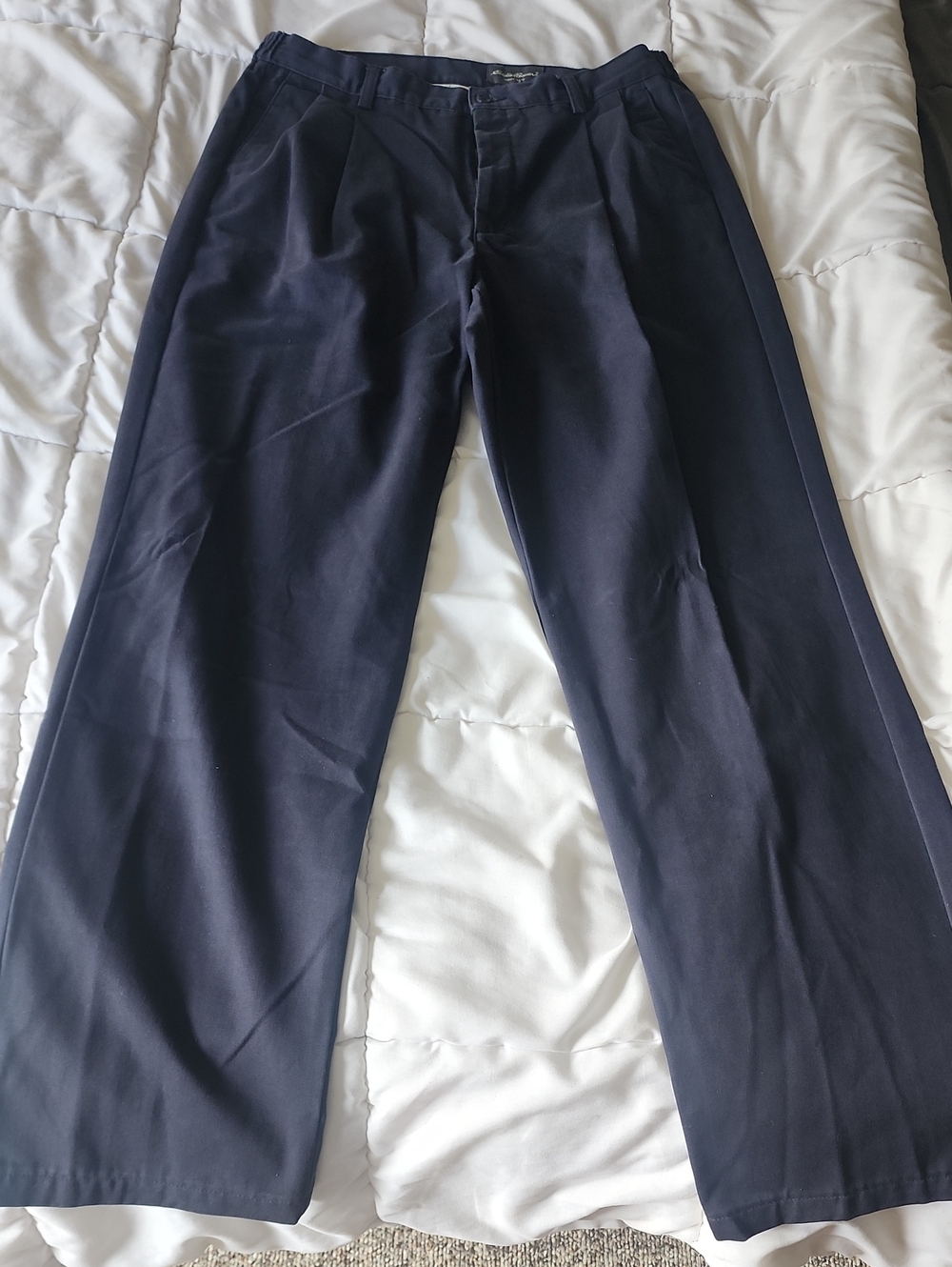 Eddie Bauer Navy Wide-Leg Dress Pants
